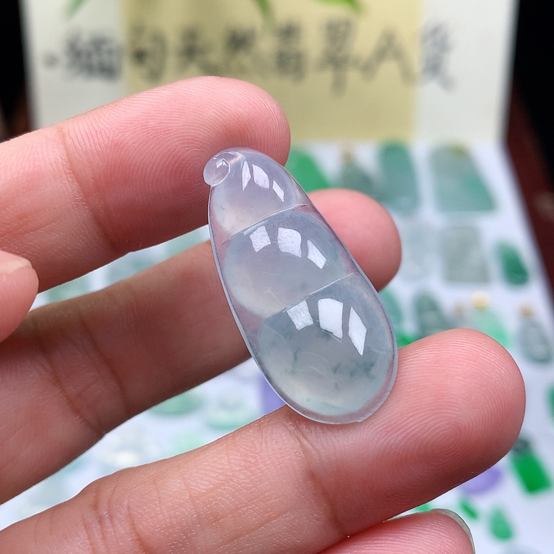 翡翠裸石缅甸天然A货翡翠冰种豆子