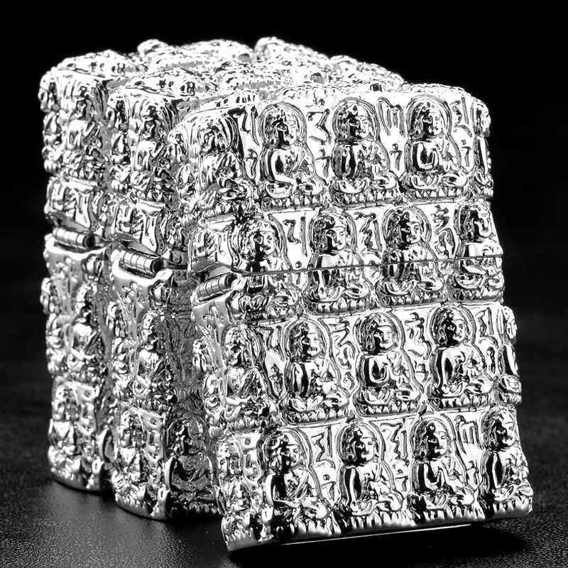 Zippo打火机镀银万佛朝宗15