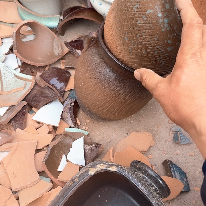 红陶微瑕花盆处理来啦