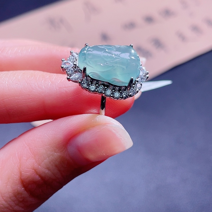 翡翠吊坠(不含链)银S925镶嵌