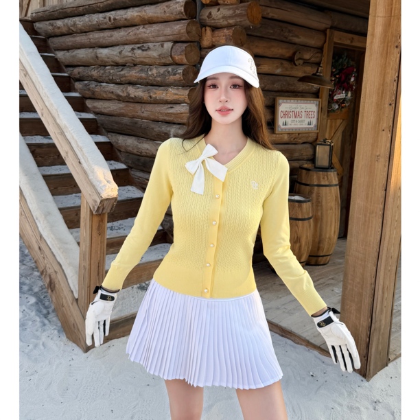 高尔夫服装女秋冬韩版高尔夫长袖开衫女显瘦高级高尔夫裙网球服女