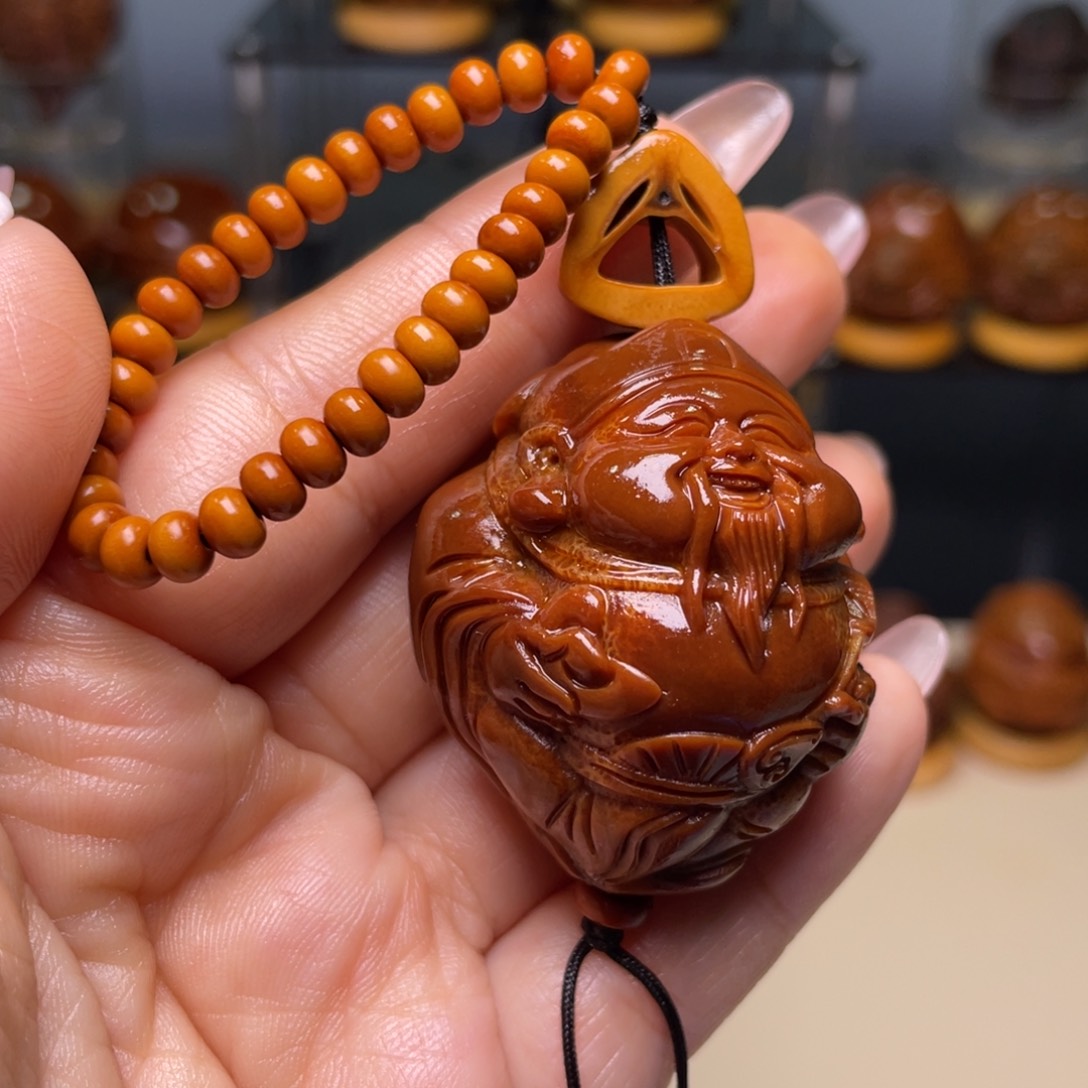 橄榄核手串/手链玉华财神富贵脸链子一套