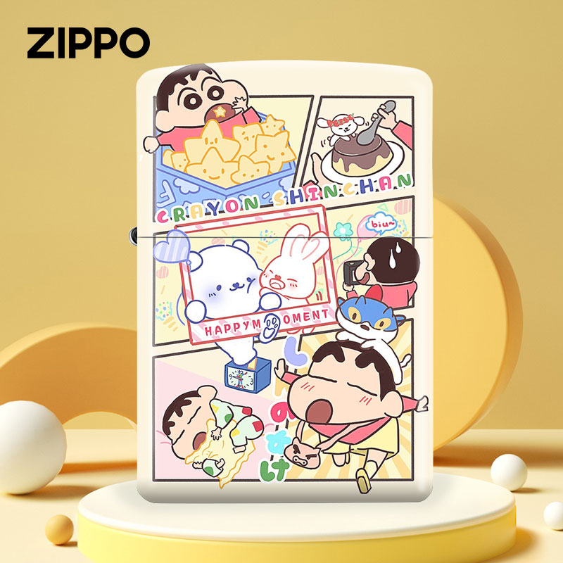 ZIPPO/之宝打火机正版卡通创意蜡笔小新防风正品可爱男友走心礼物