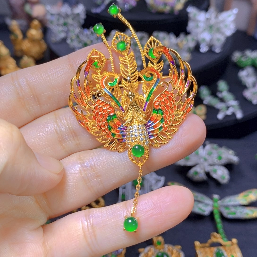 翡翠银S925镶嵌颈饰天然翡翠