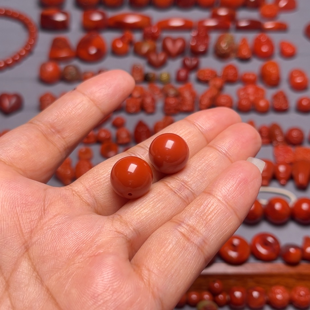 南红玛瑙配饰未镶嵌鳌***长12.8mm