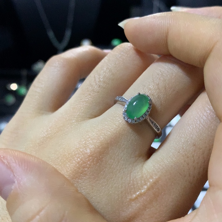 翡翠银S925镶嵌戒指