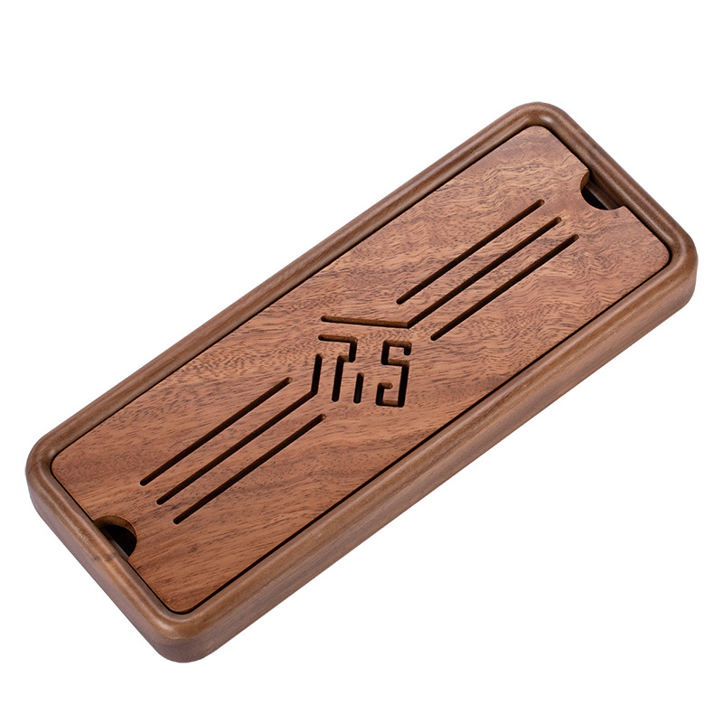 福字简约实木回型可储水干泡盘家用客厅茶盘茶具收纳盘