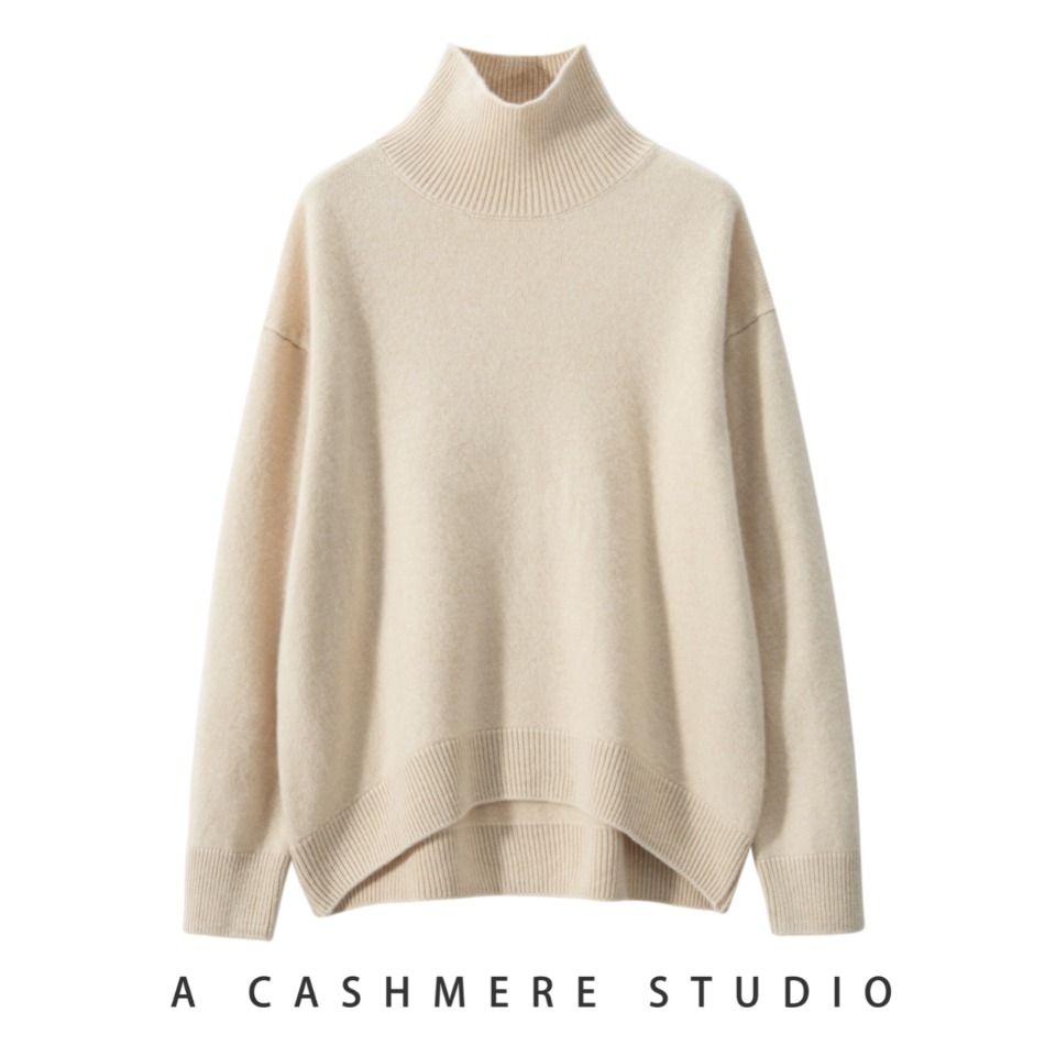 【品牌高货      100羊毛】爆款7针加厚秋冬季气质慵懒风高领羊毛衫