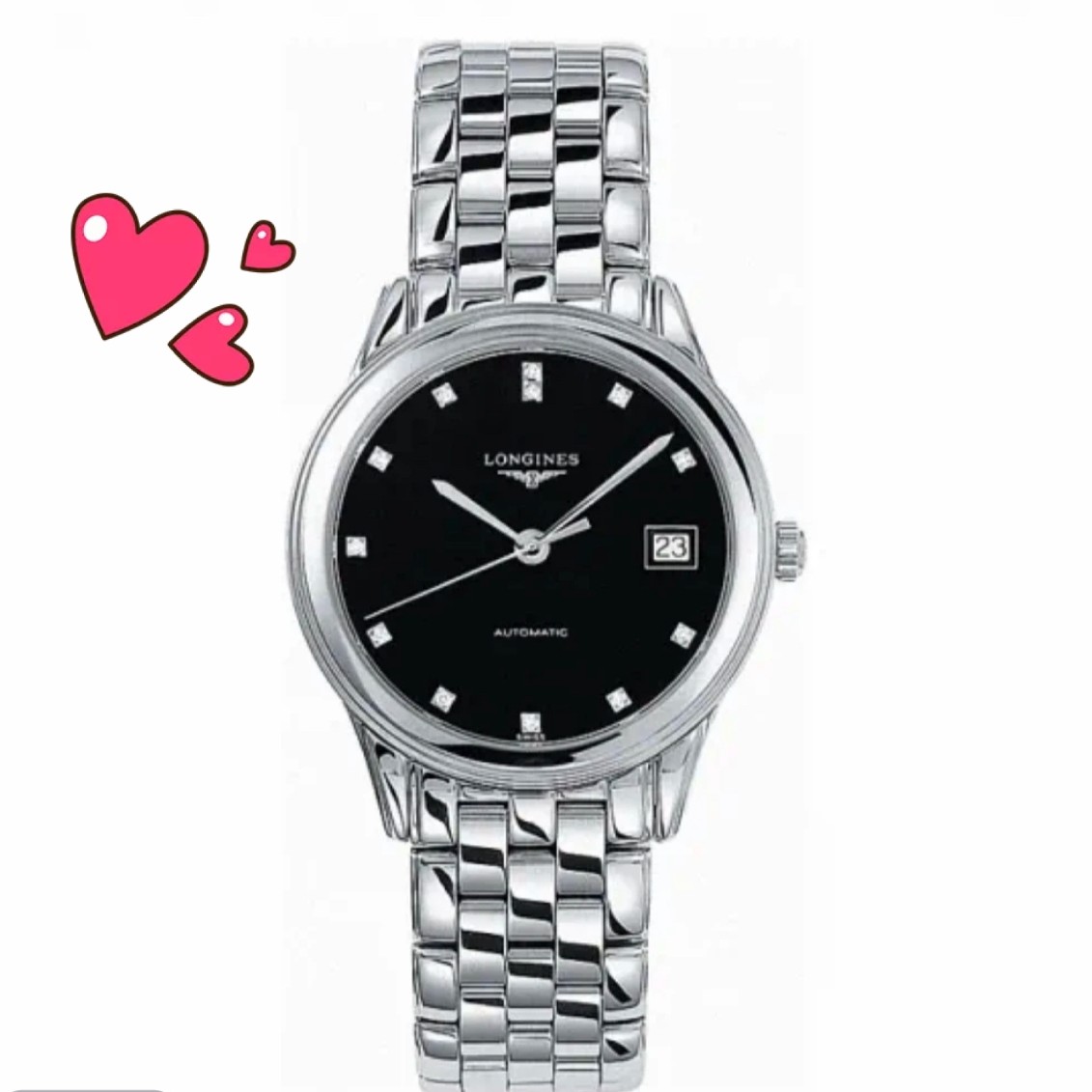 99新 Longines/浪琴 /军旗774黑钻/表径36/自动机械