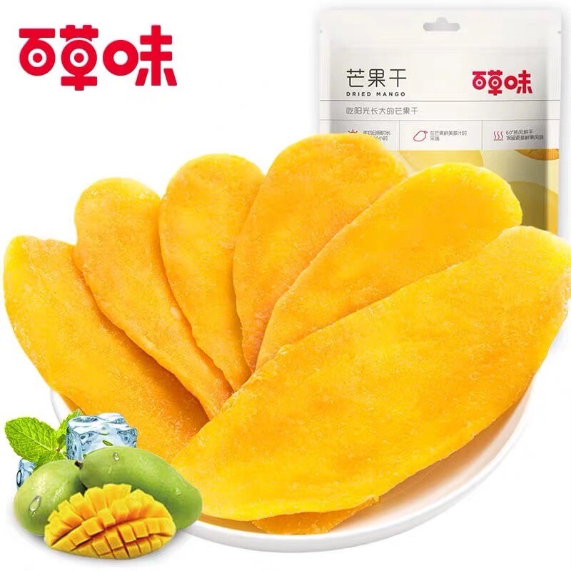 百草味芒果干80g新鲜水果干水果切片果脯蜜饯零食休闲果干
