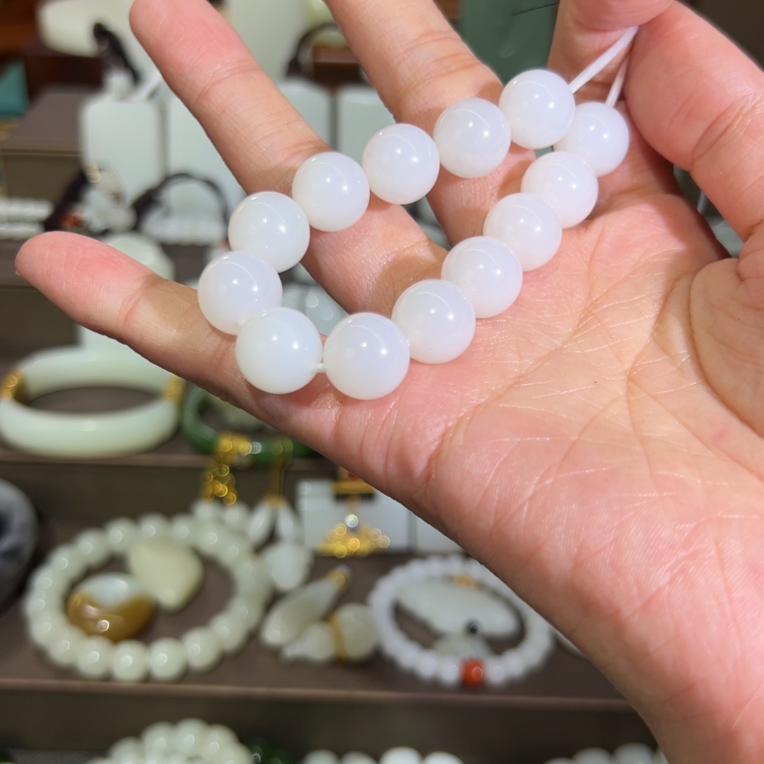 和田玉手链未镶嵌n***_