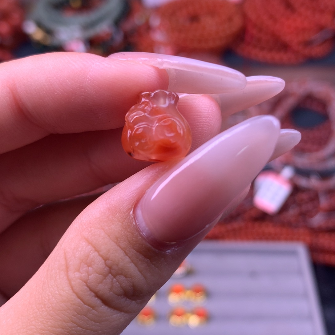 未镶嵌手链南红玛瑙7号通孔钱袋