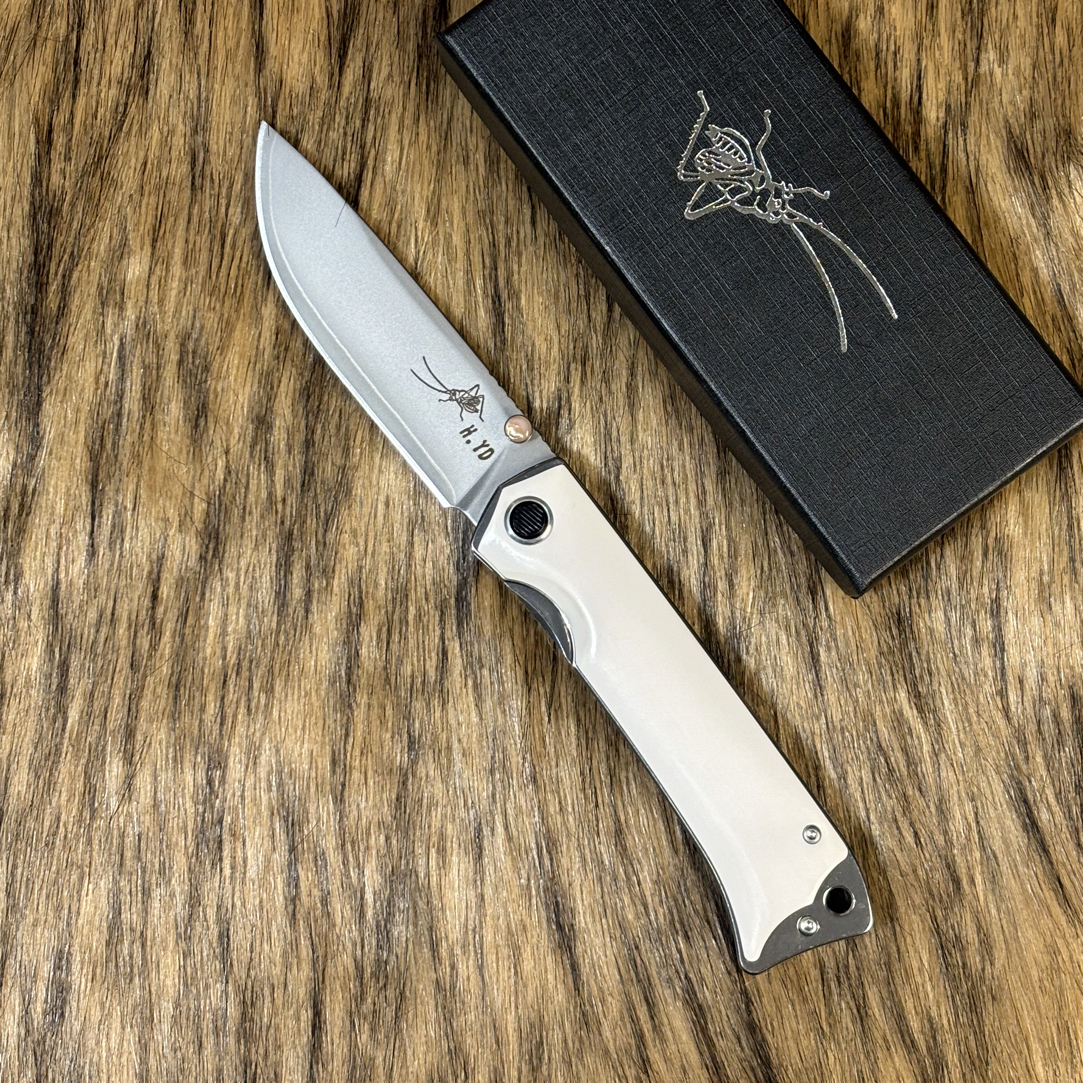 【害虫】侯-奶白皮冰料柄溶附技术DPS-15S超级粉末钢多功能手工刀