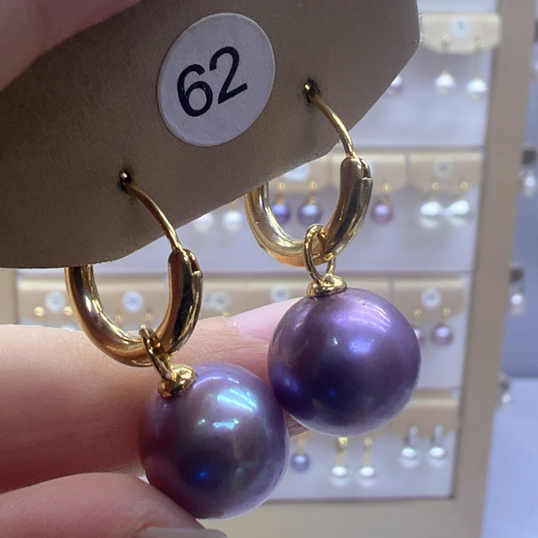 银S925镶嵌淡水珍珠耳饰