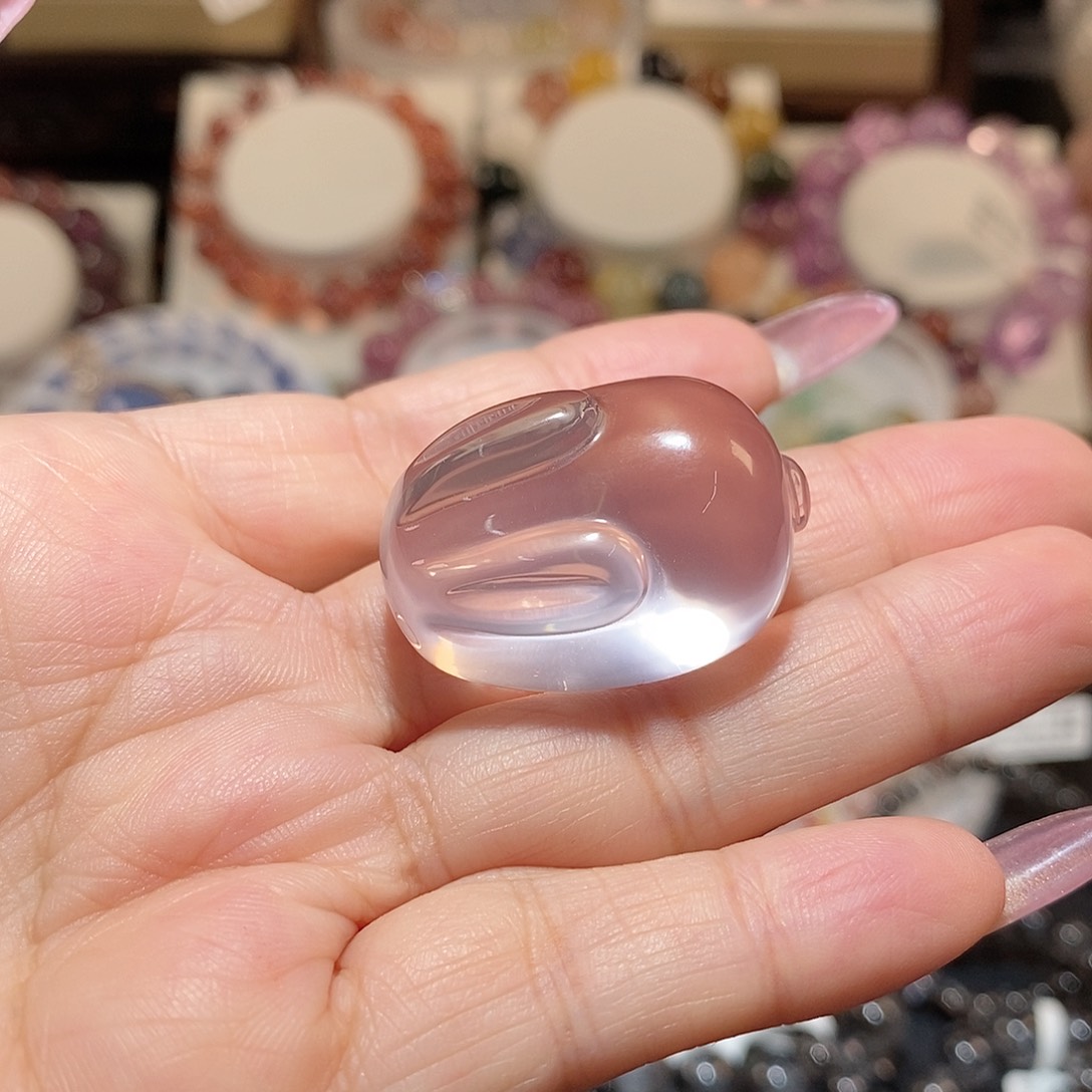 水晶手链未镶嵌嘤*怪粉水晶