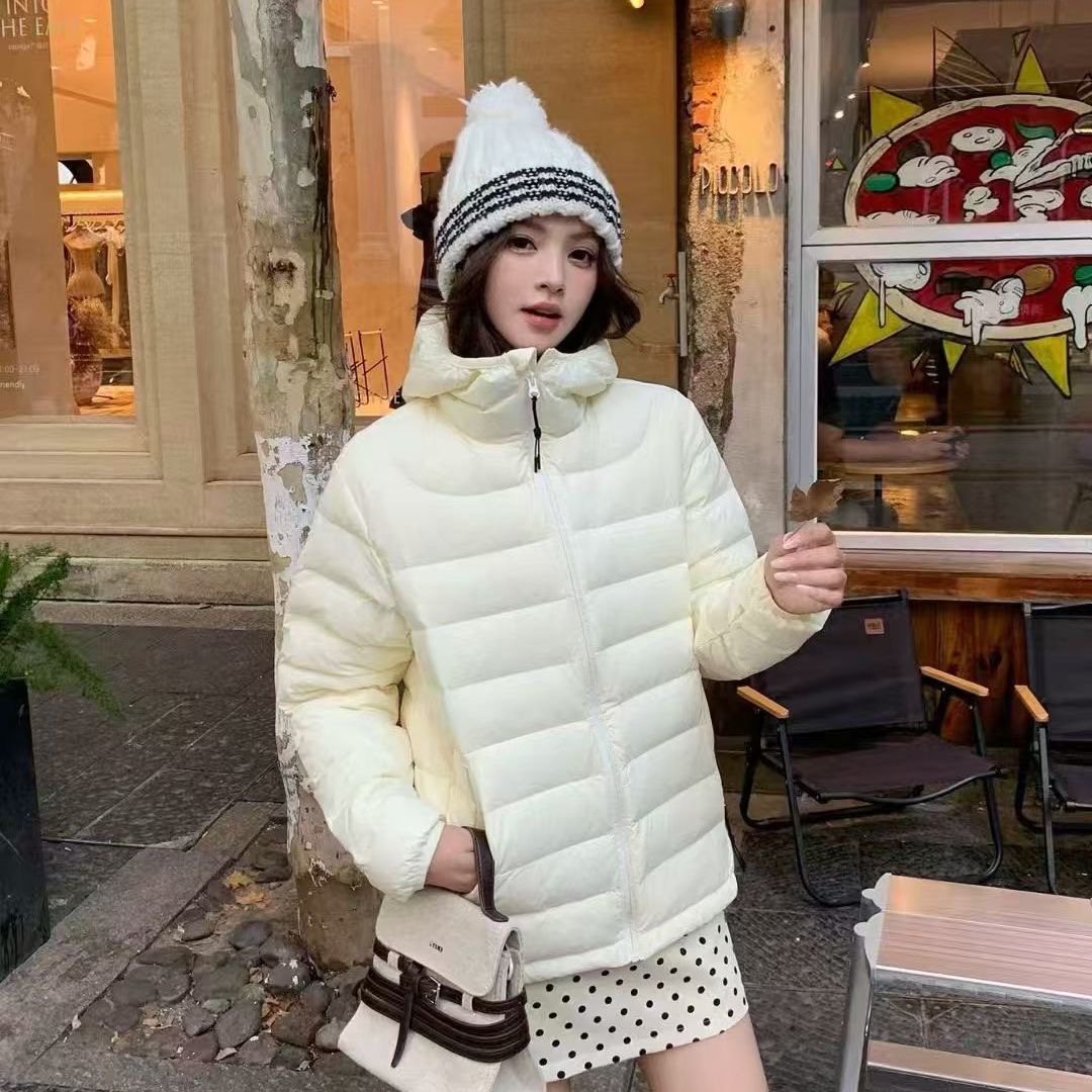 连帽轻薄短款排骨棉服2025年新款显瘦保暖