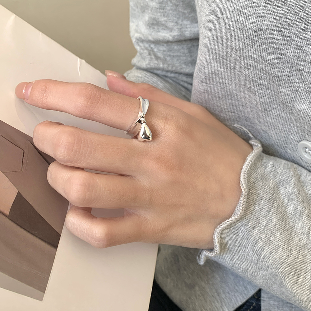 925银戒指 925银戒指 蝴蝶结开口设计甜美减龄ins风小众戒指