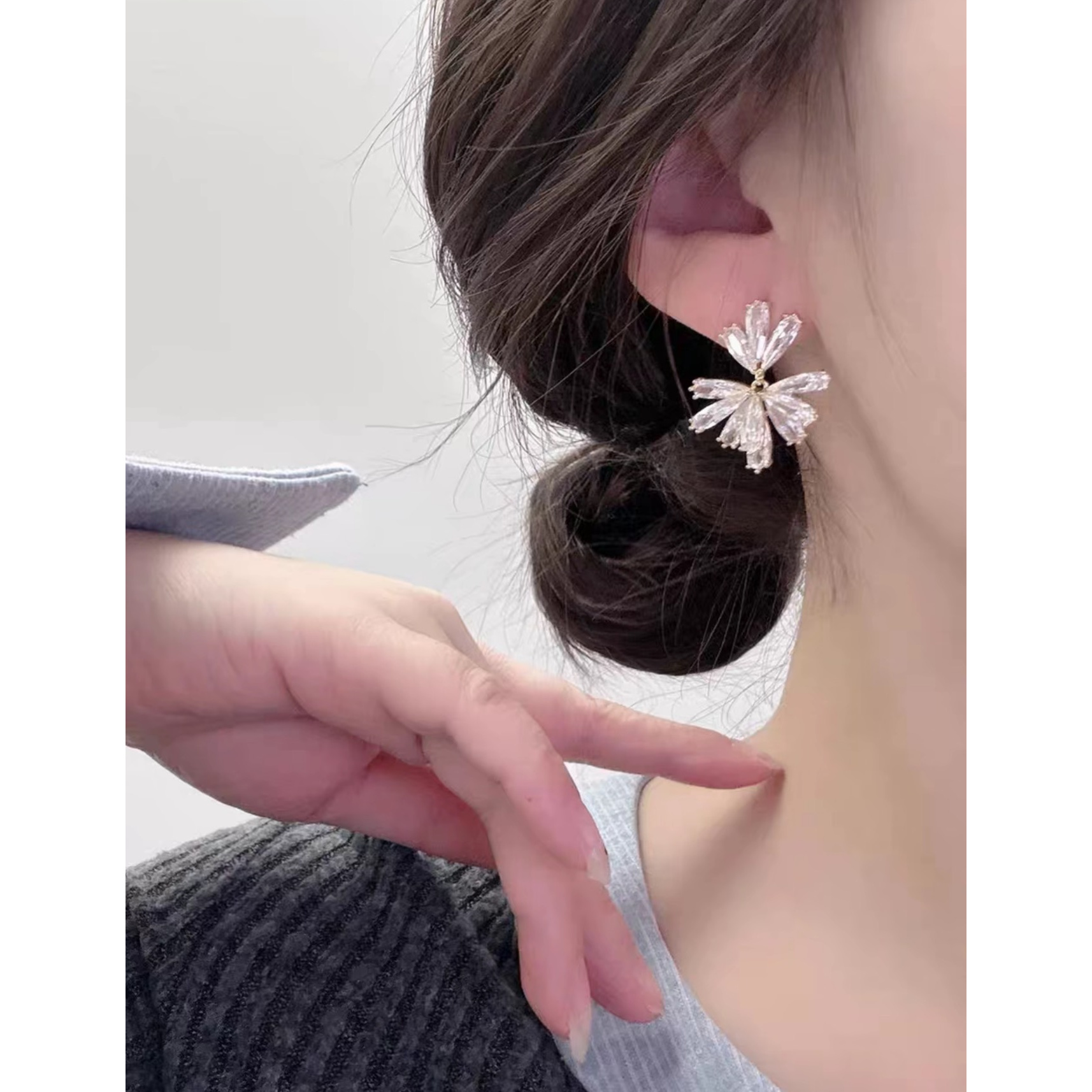 铜合金锆石耳饰 Z412时尚耳饰