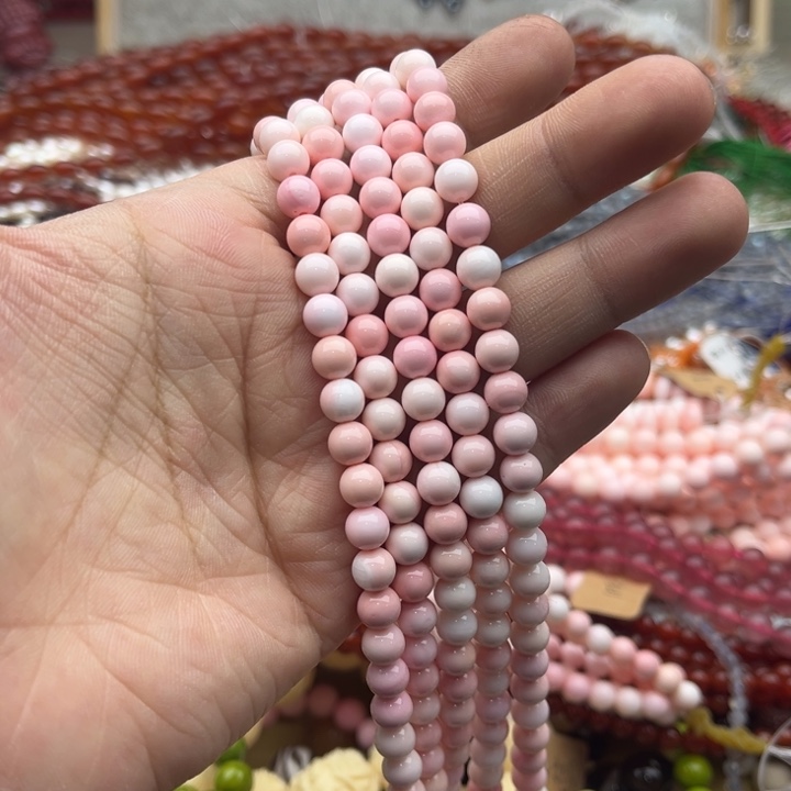 玛瑙/玉髓珠宝半成品未镶嵌一条6mm左右女王 贝珠