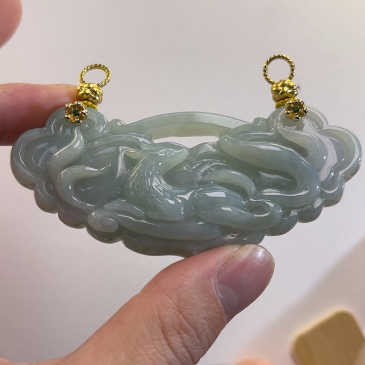翡翠吊坠(赠链)未镶嵌代编织