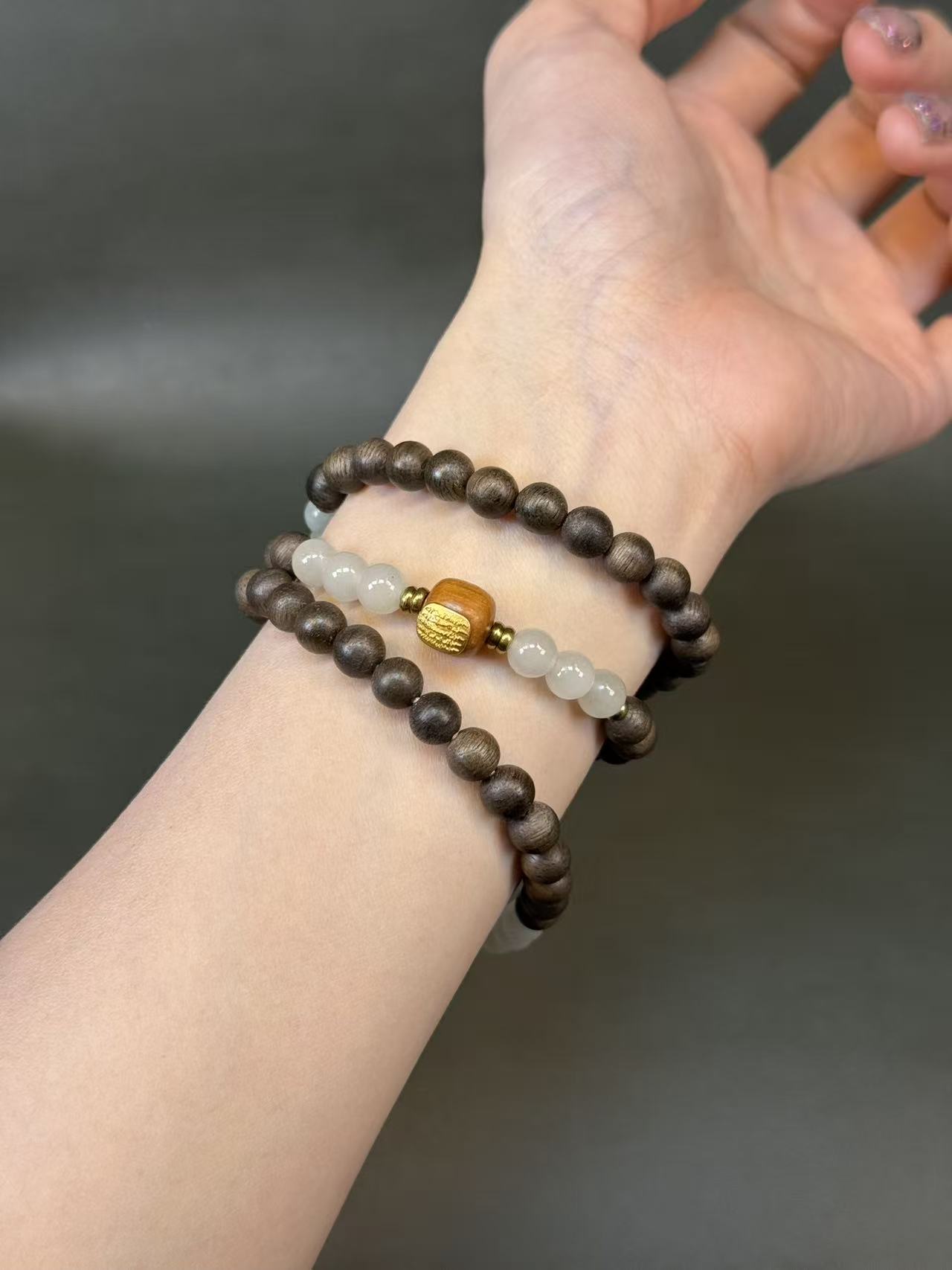 朱朱专属-高端文玩半山烟雨双圈6mm MK813