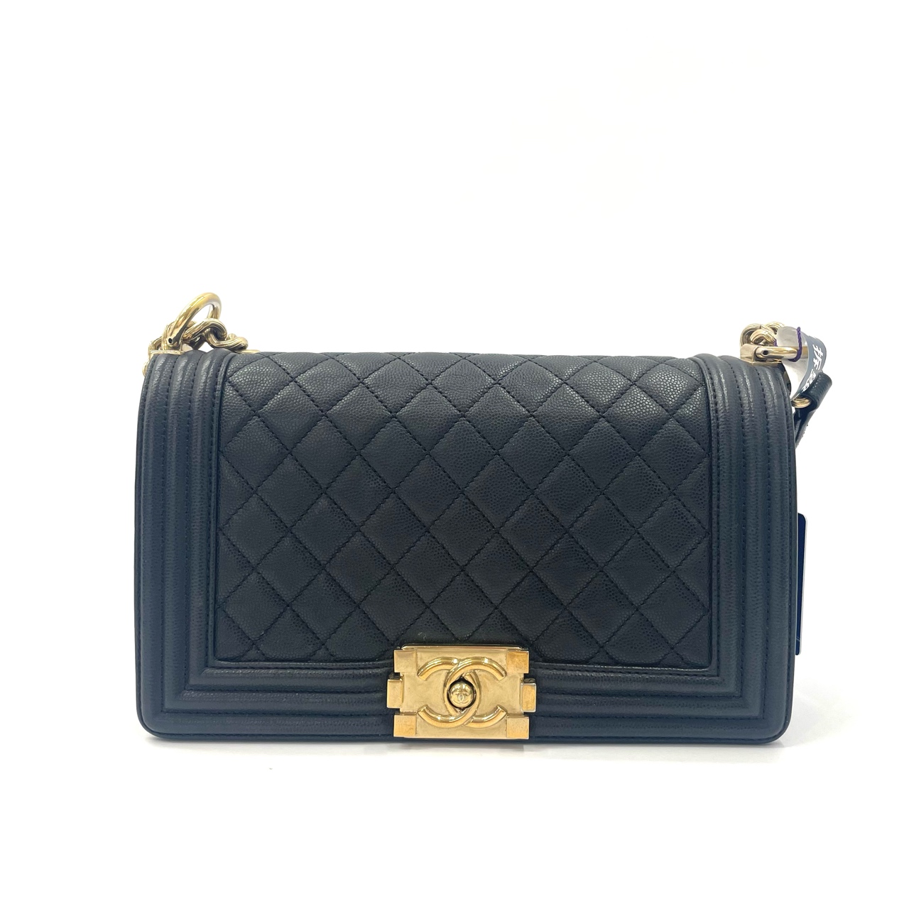 95新 Chanel/香奈儿 98新 LEBOY 经典荔枝纹牛皮金扣链条包单肩包