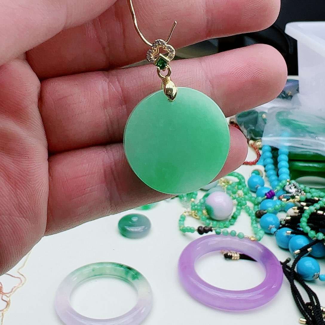 翡翠吊坠(赠链)银S925镶嵌