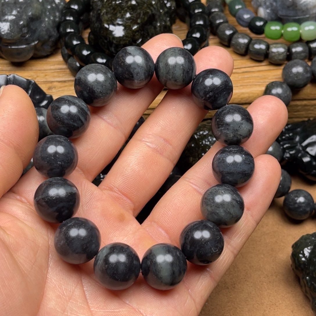 和田玉和田玉手串16mm珠未镶嵌