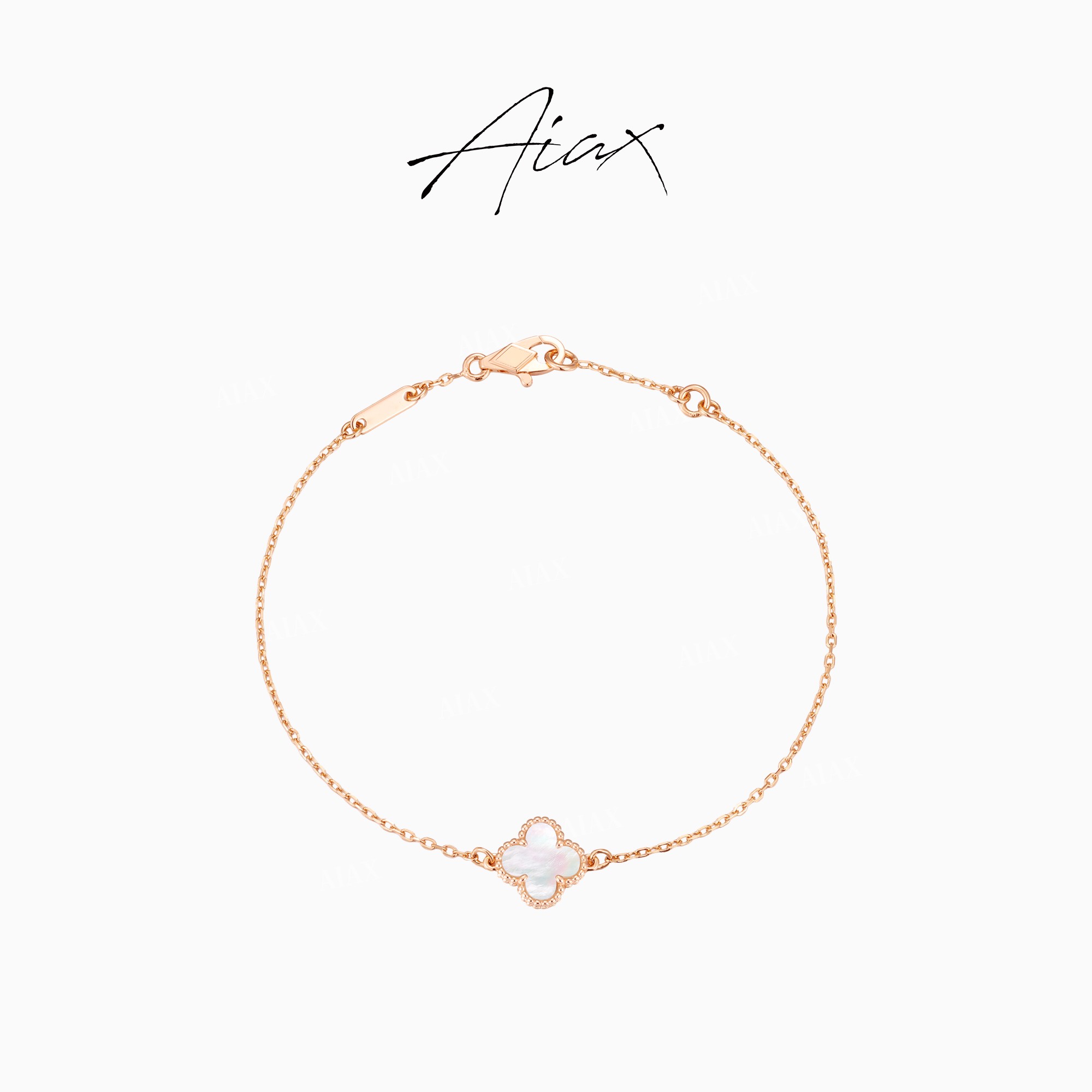 AIAX 925银 出游季 2025新款轻奢首饰四叶手链送女友TSS7260