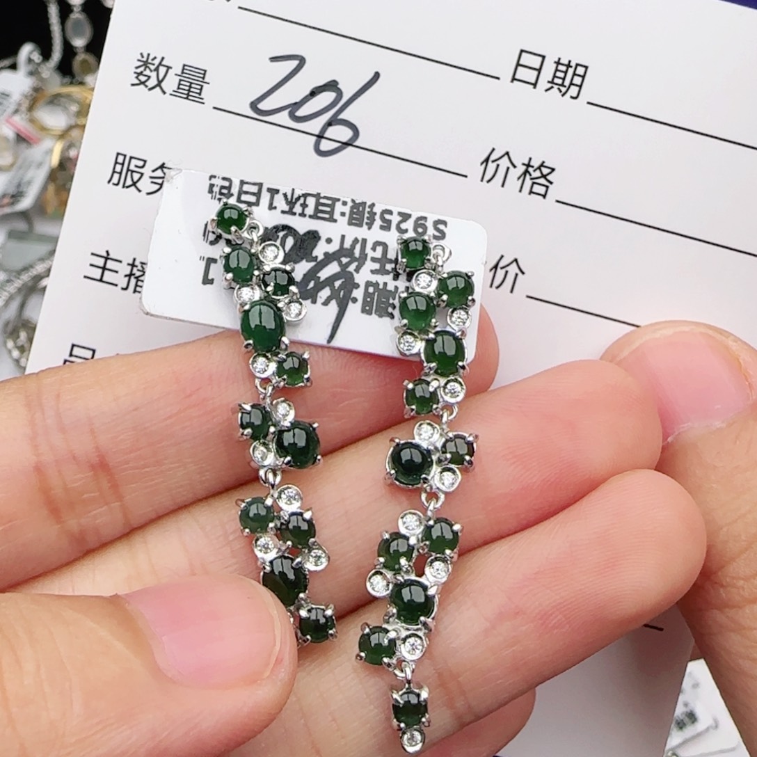翡翠戒指银S925镶嵌戒指