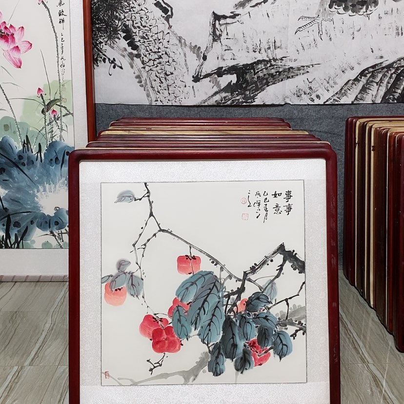 【闪购商品】国画书画作品带框65×65厘米