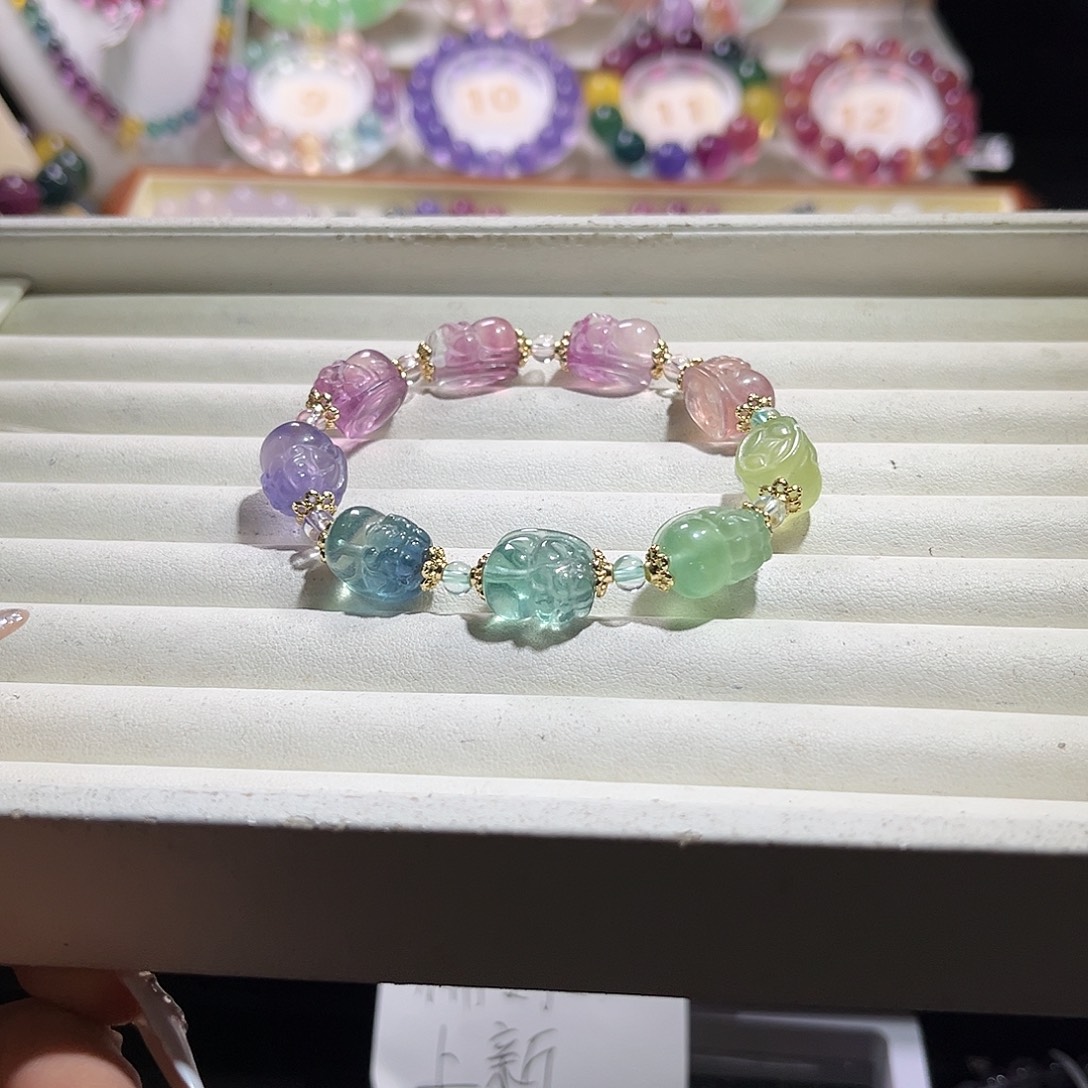 手链未镶嵌萤石渐变貔貅中卡