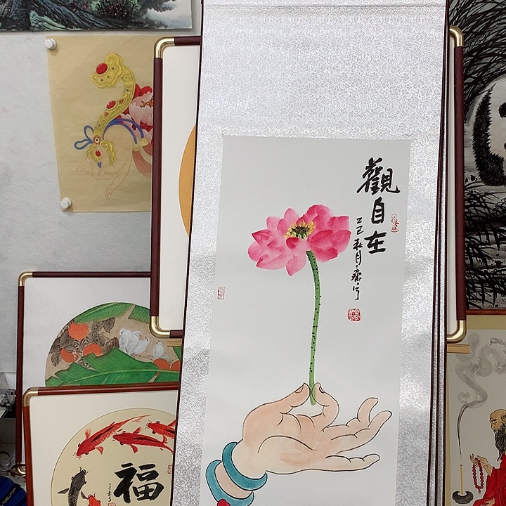 国画啥***名40乘40宣纸兰花