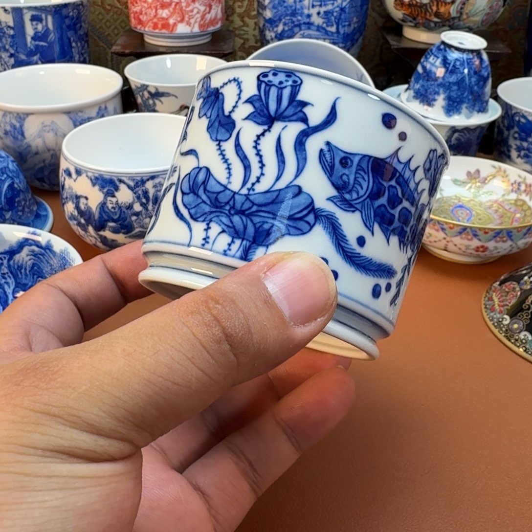 千***然杯子陶景德镇全手工手绘陶瓷