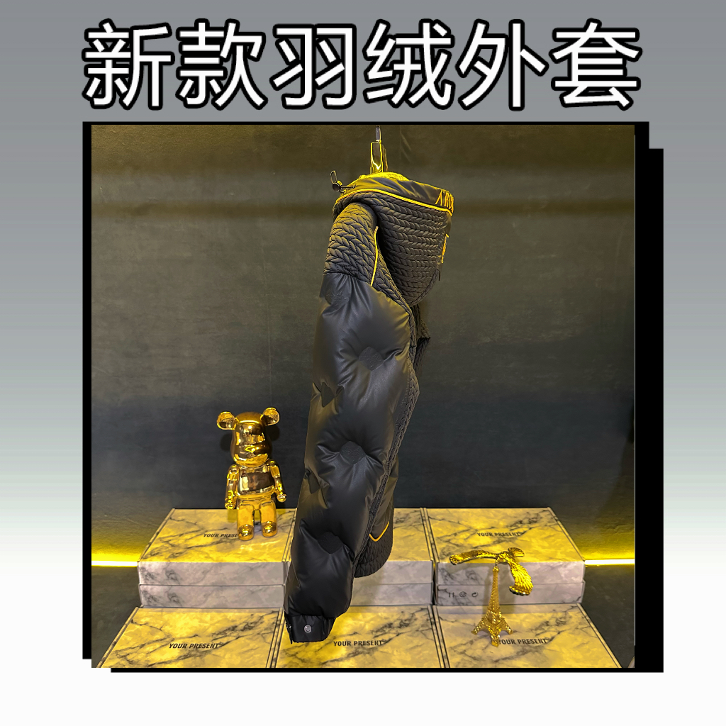 【25765】高奢厚款90白鸭绒保暖羽绒服2025冬季新款男装连帽外套