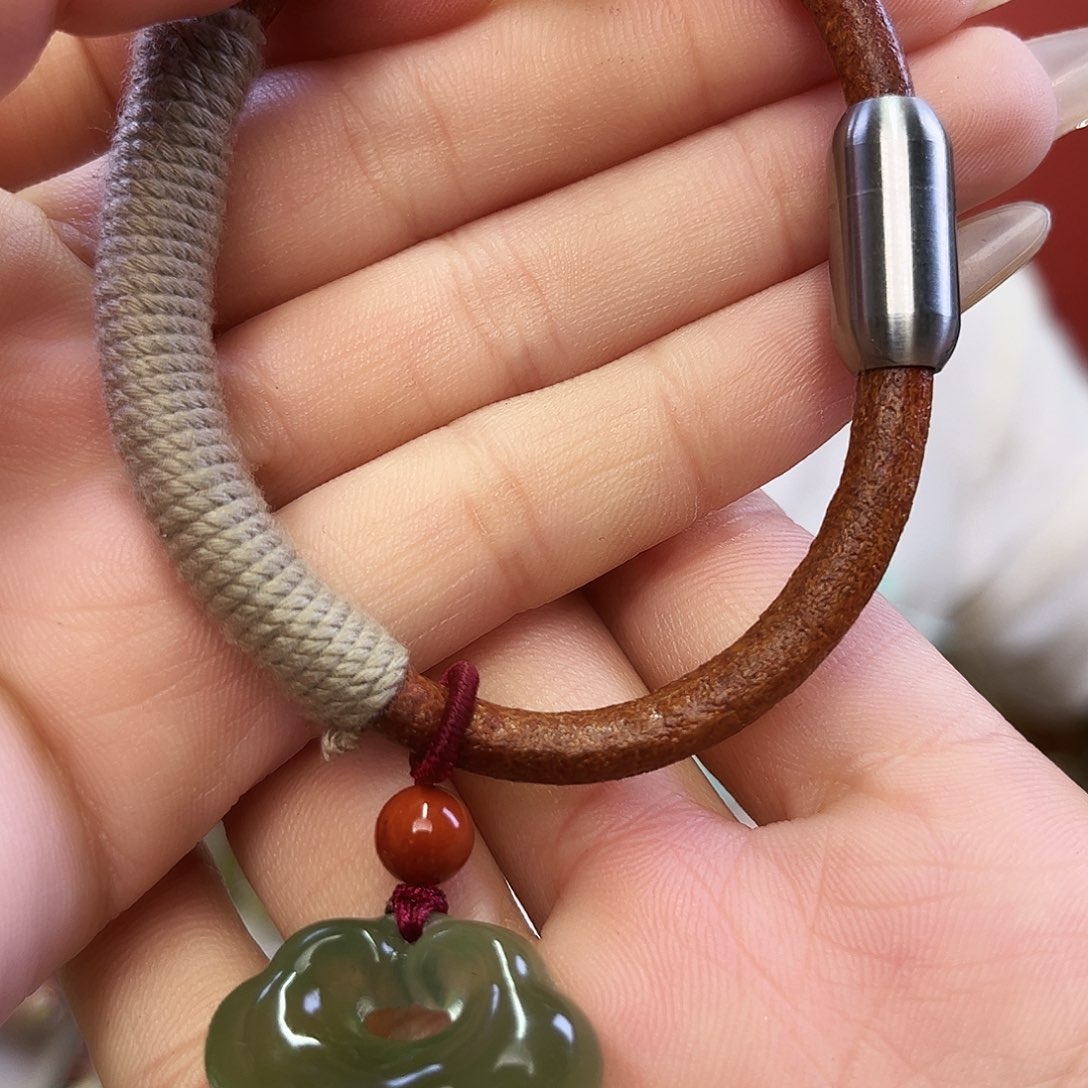 合金蛇纹石玉手链
