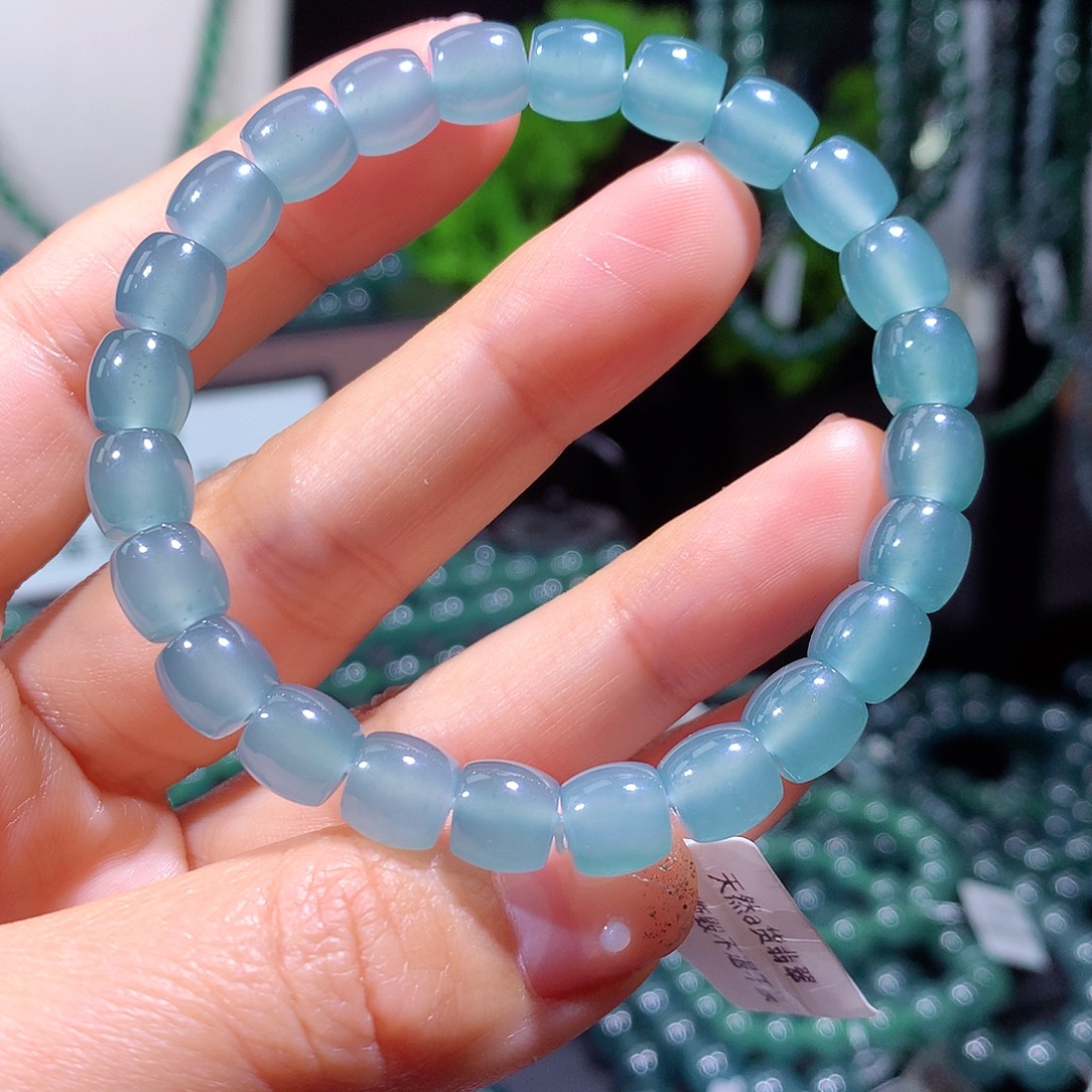 翡翠未镶嵌手链天然a货翡翠手串8mm