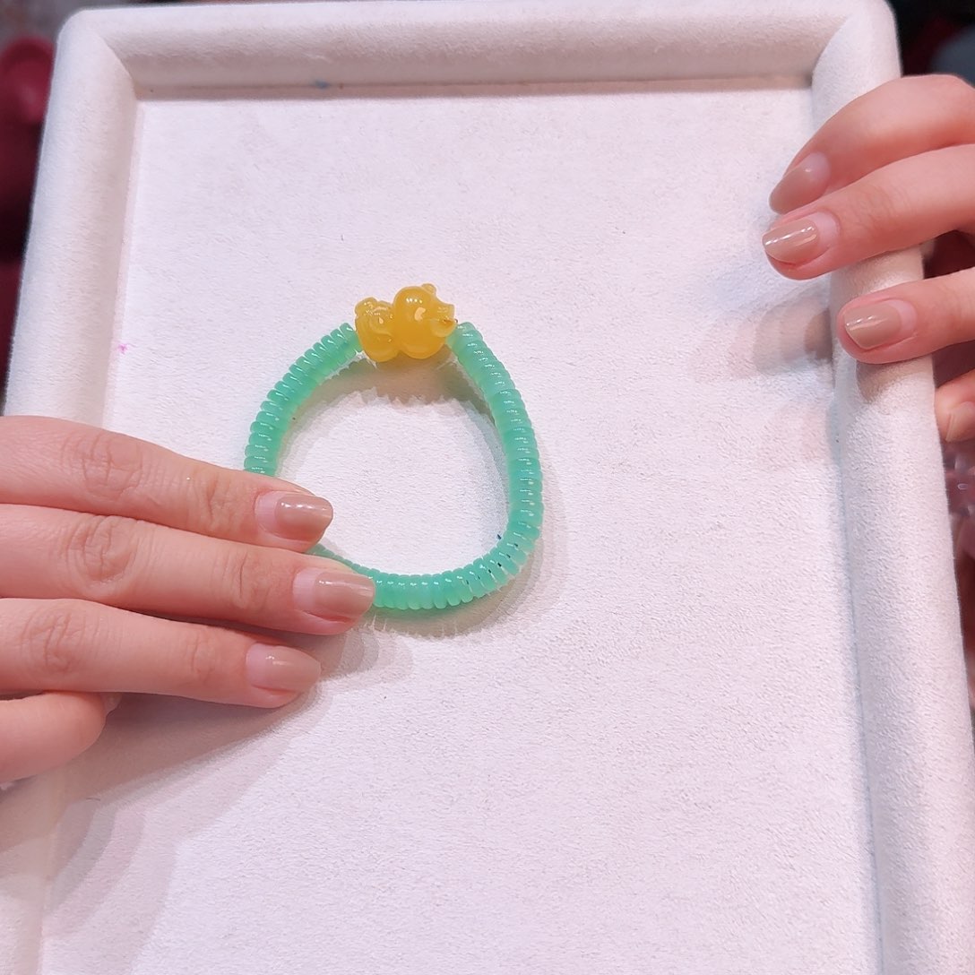 石英质玉手链18K金镶嵌手串