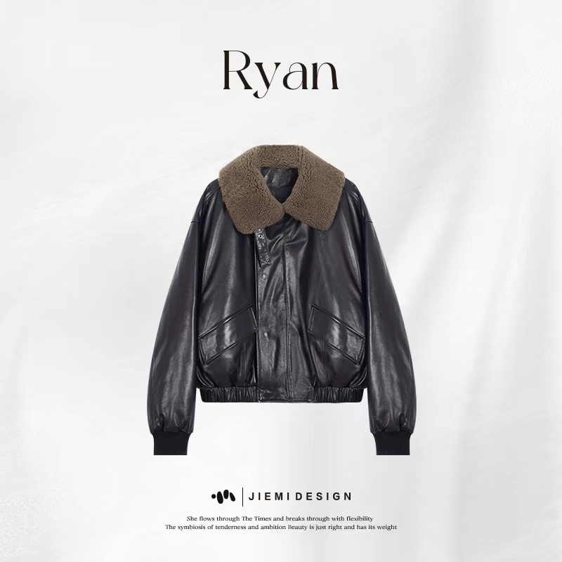 【石头Ryan】反抗者丨无所不能的披风小羊皮皮毛一体鹅绒服W58YR980