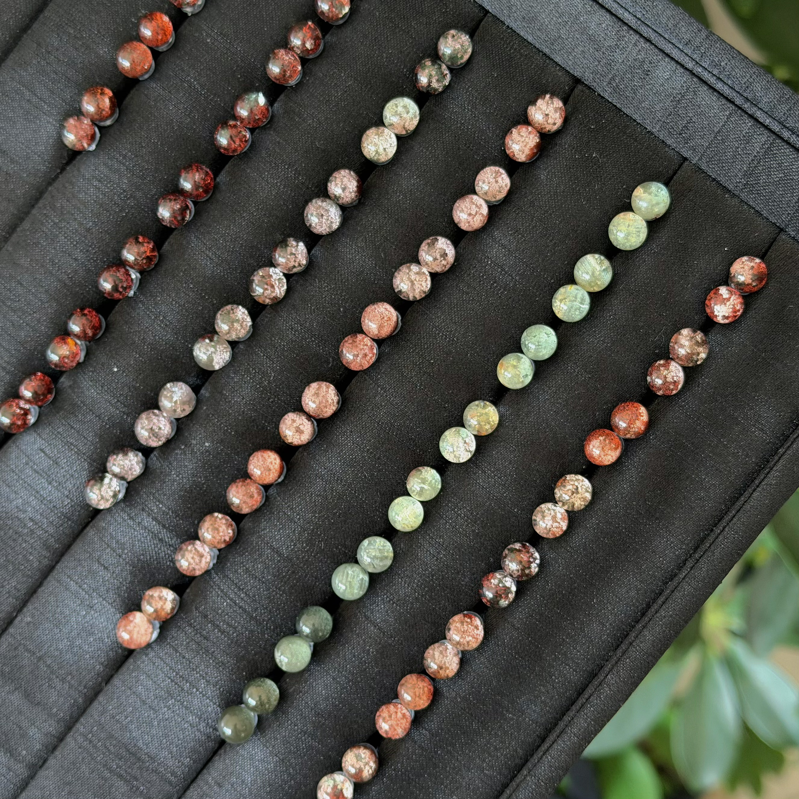 S925银天然四季幽灵小米珠耳钉（多样性发一）