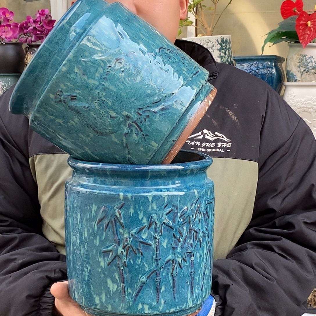 紫砂花盆口20高20处理俩个