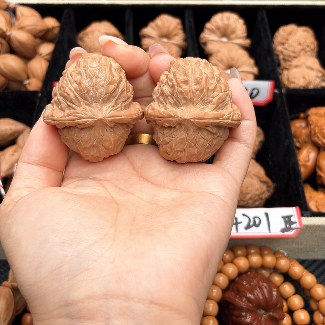 文玩核桃把件41半壁江山拱桥深凹底对歪全品4121