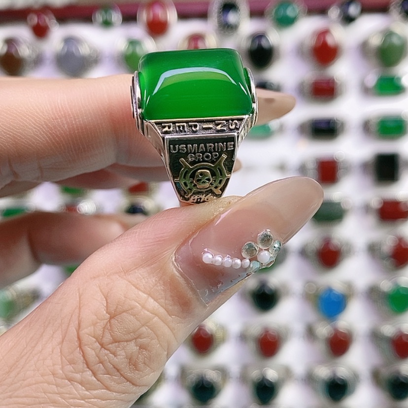 【闪购商品】银S925镶嵌戒指玛瑙/玉髓