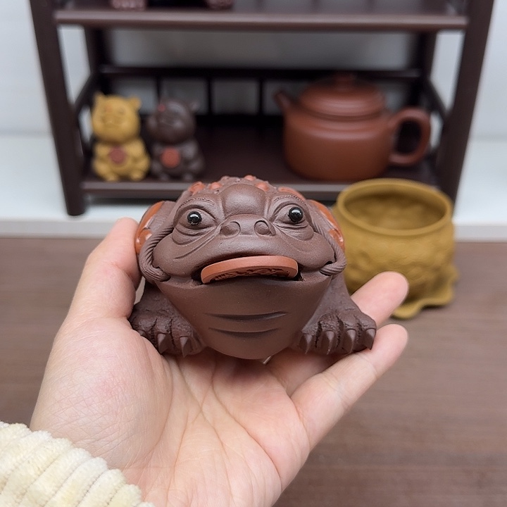 茶案紫泥金蟾茶宠