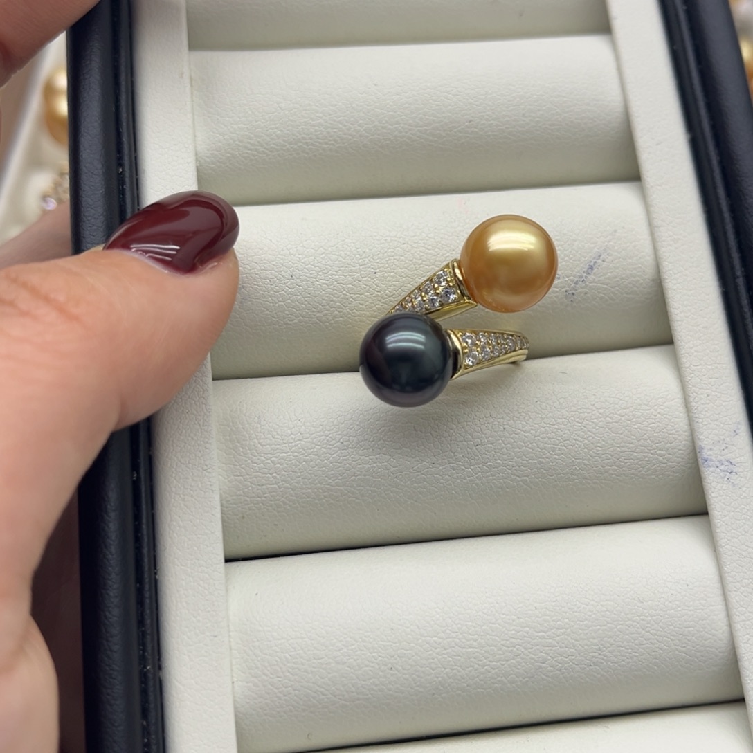 银S925镶嵌海水珍珠戒指