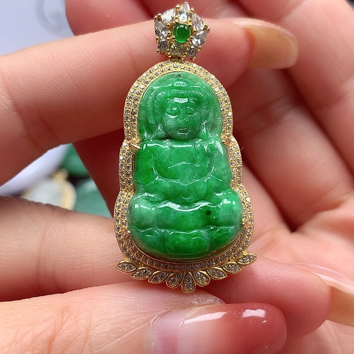 颈饰银S925镶嵌翡翠翡翠