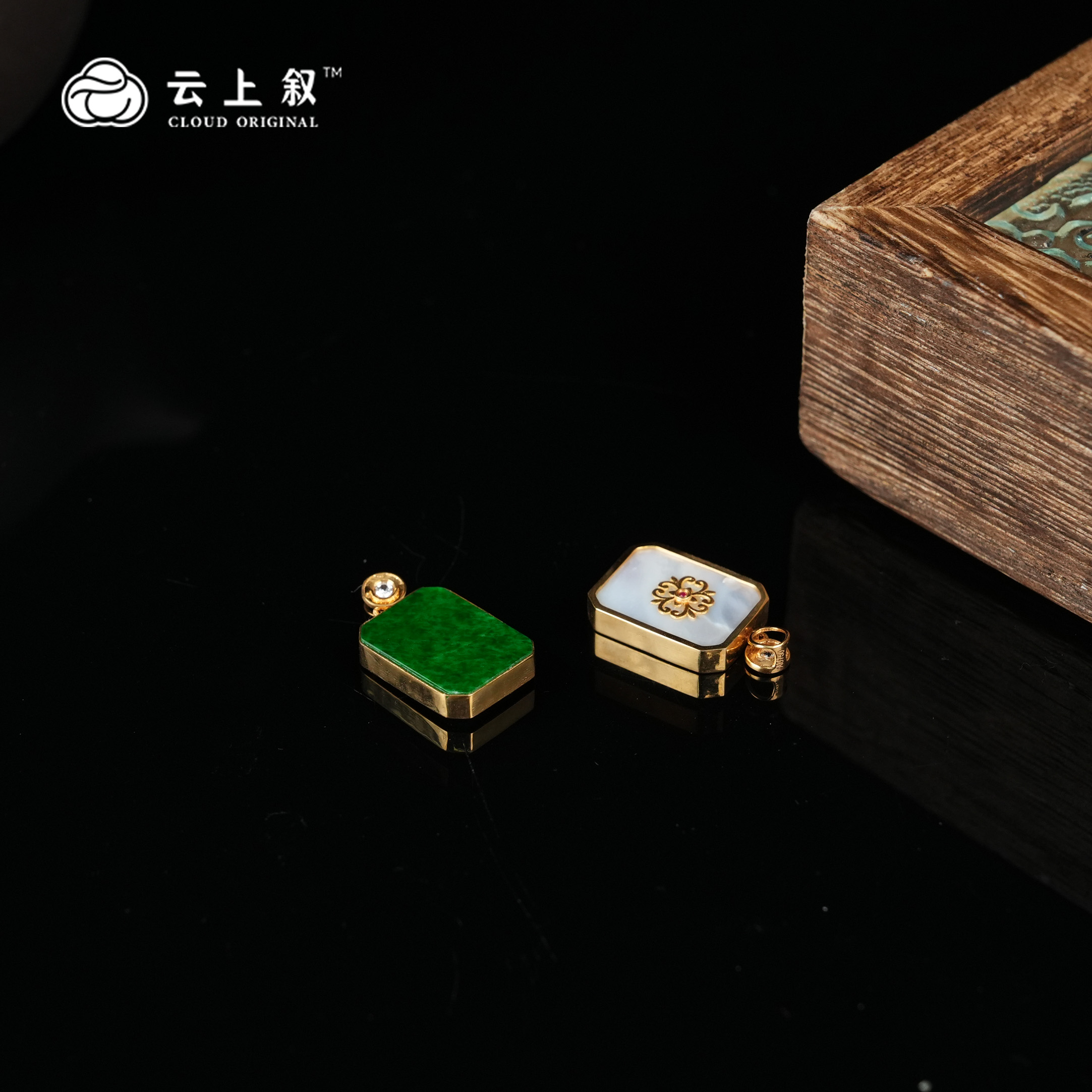【云上叙】7 QJD03900059 18K金翡翠吊坠-多样性发其一