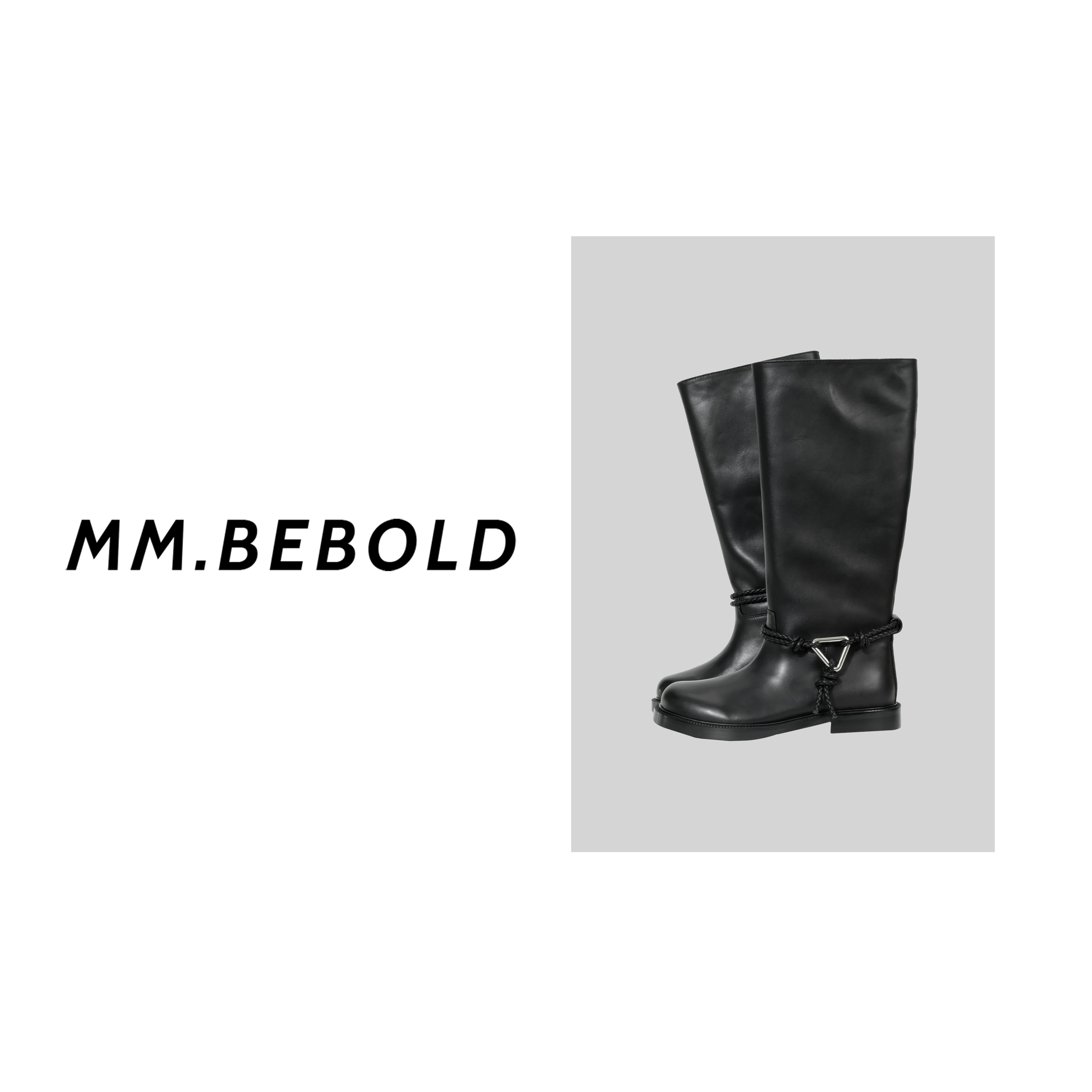 【大大精选】极影 编织绑带气质款长筒靴YX00052