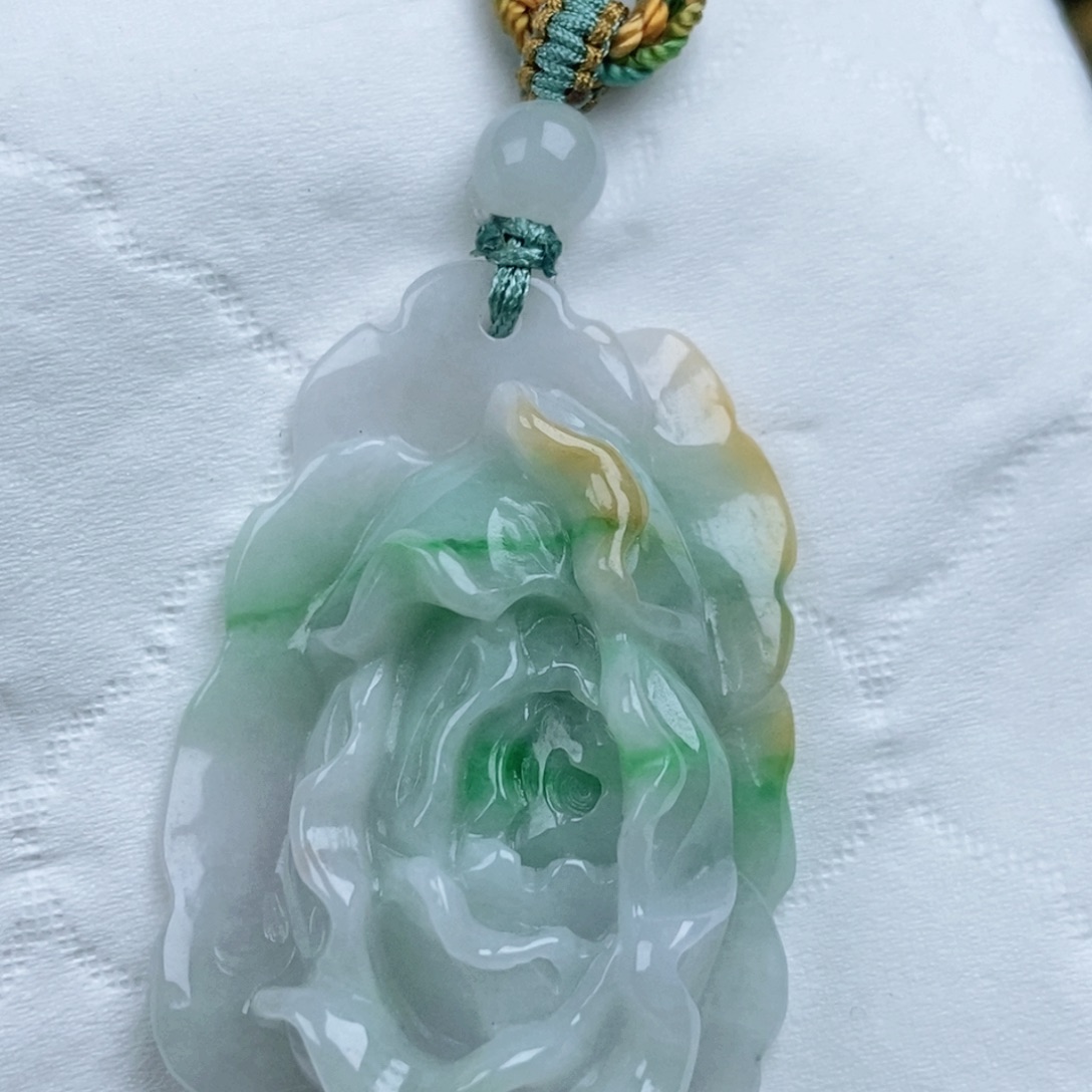 零***花翡翠未镶嵌颈饰翡翠