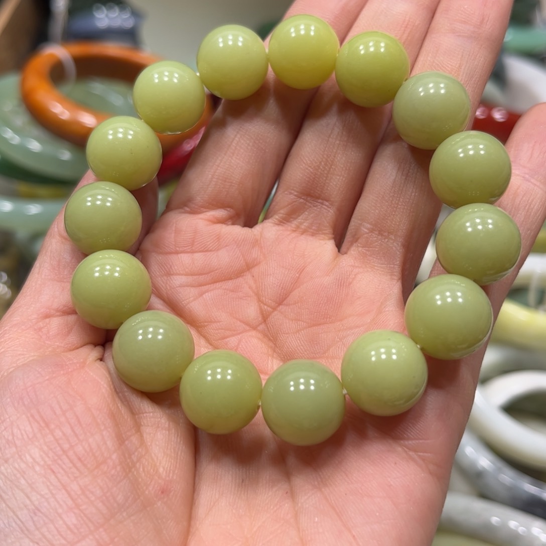 蛇纹石玉手链未镶嵌